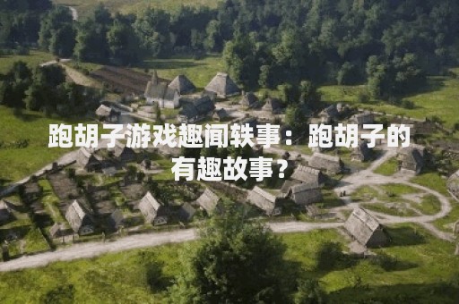 跑胡子游戏趣闻轶事：跑胡子的有趣故事？