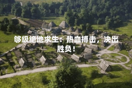 够级绝地求生：热血搏击，决出胜负！