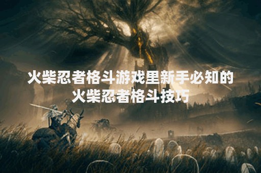 火柴忍者格斗游戏里新手必知的火柴忍者格斗技巧