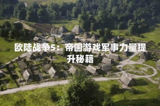 欧陆战争5：帝国游戏军事力量提升秘籍