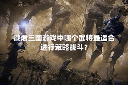 戳爆三国游戏中哪个武将最适合进行策略战斗？