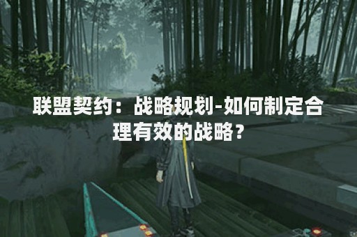 联盟契约：战略规划-如何制定合理有效的战略？
