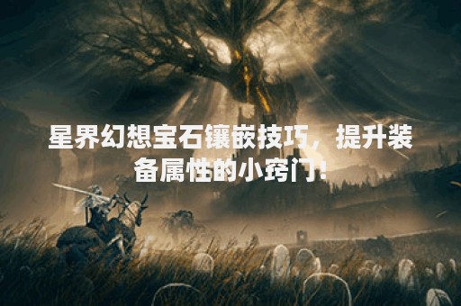 星界幻想宝石镶嵌技巧，提升装备属性的小窍门！