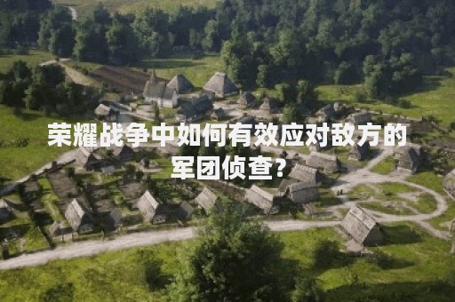 荣耀战争中如何有效应对敌方的军团侦查？